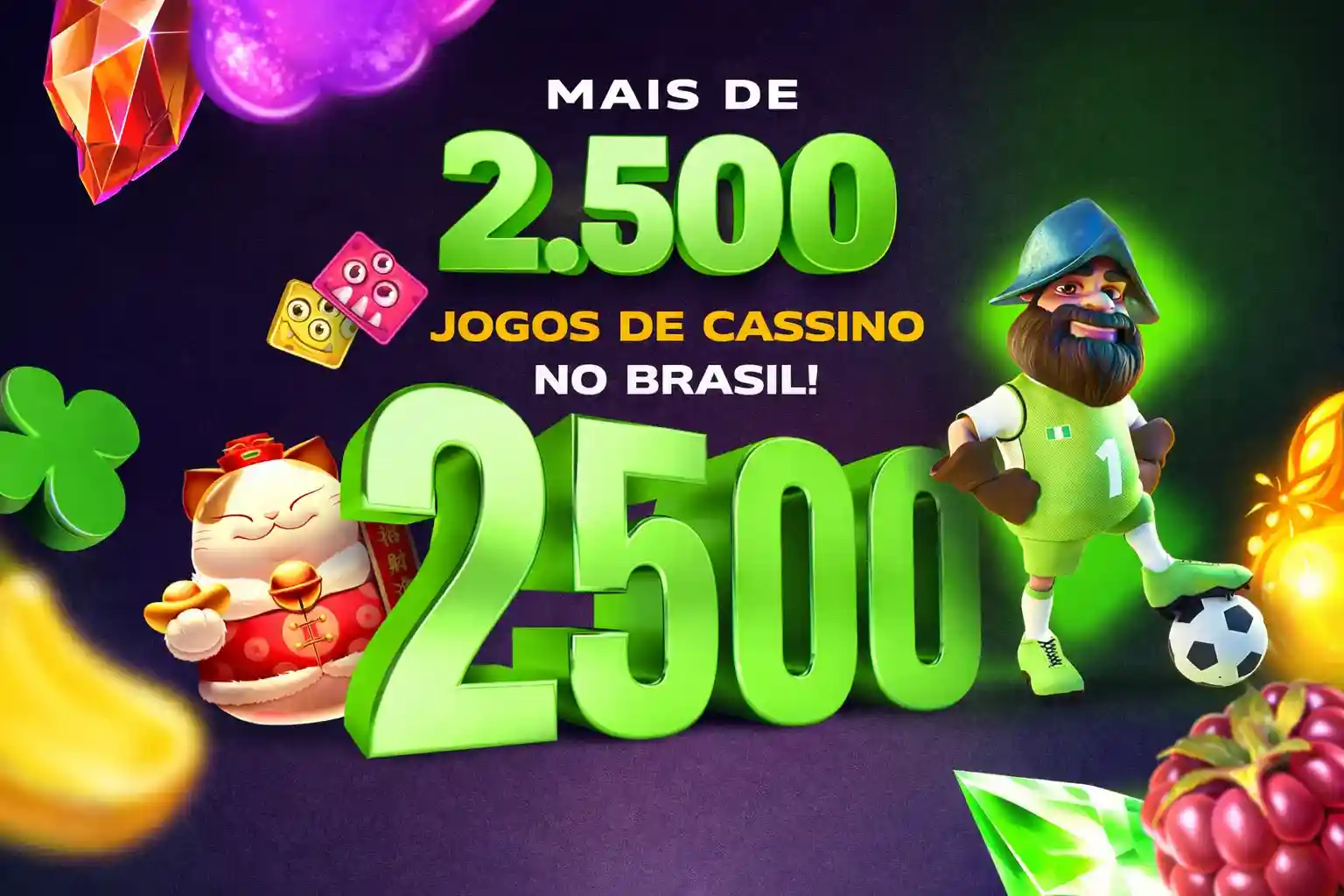 Banner promocional mostrando mais de 2500 jogos de cassino no Brasil